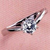 ６本爪１粒石の婚約指輪/エンゲージリング