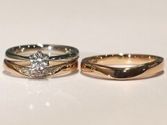 山口県岩国市S様ご夫妻の婚約指輪と結婚指輪セットリング