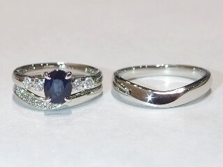 二井野夫妻の婚約指輪と結婚指輪セットリング